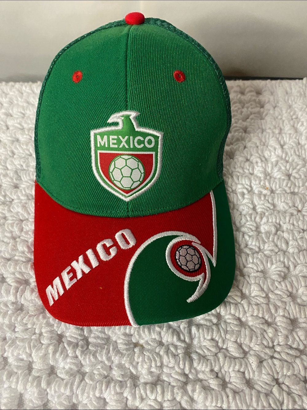 Mexico Man Green and Red Soccer Cap